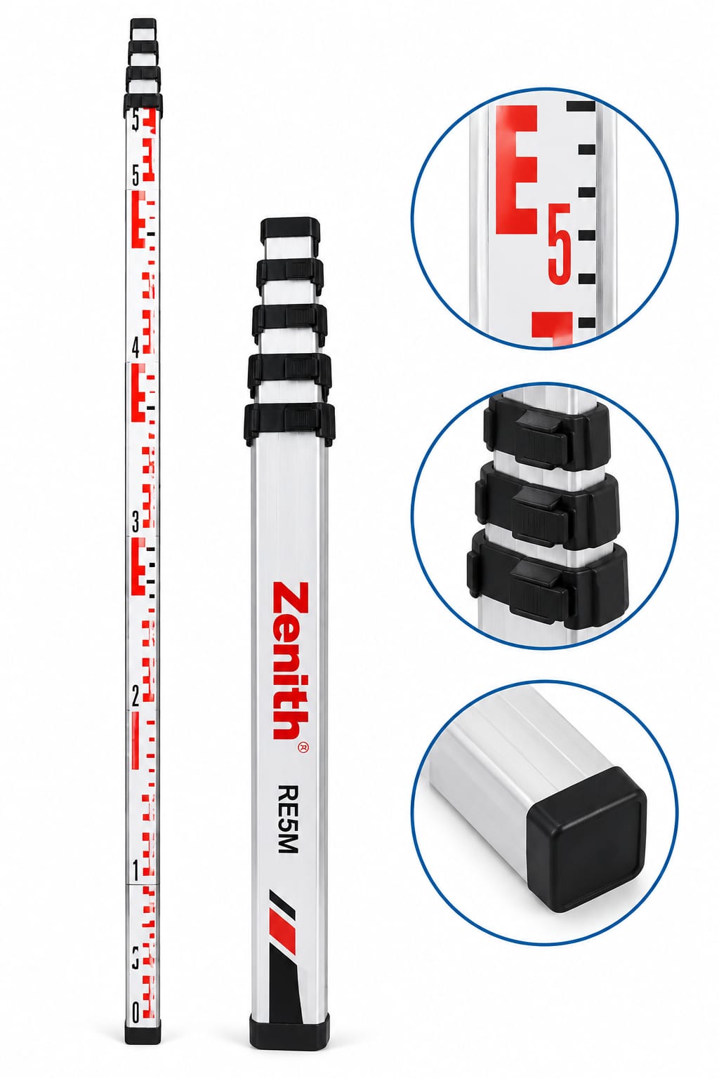 Zenith RE5M 5 Meter Telescopic Levelling Staff Price in Bangladesh